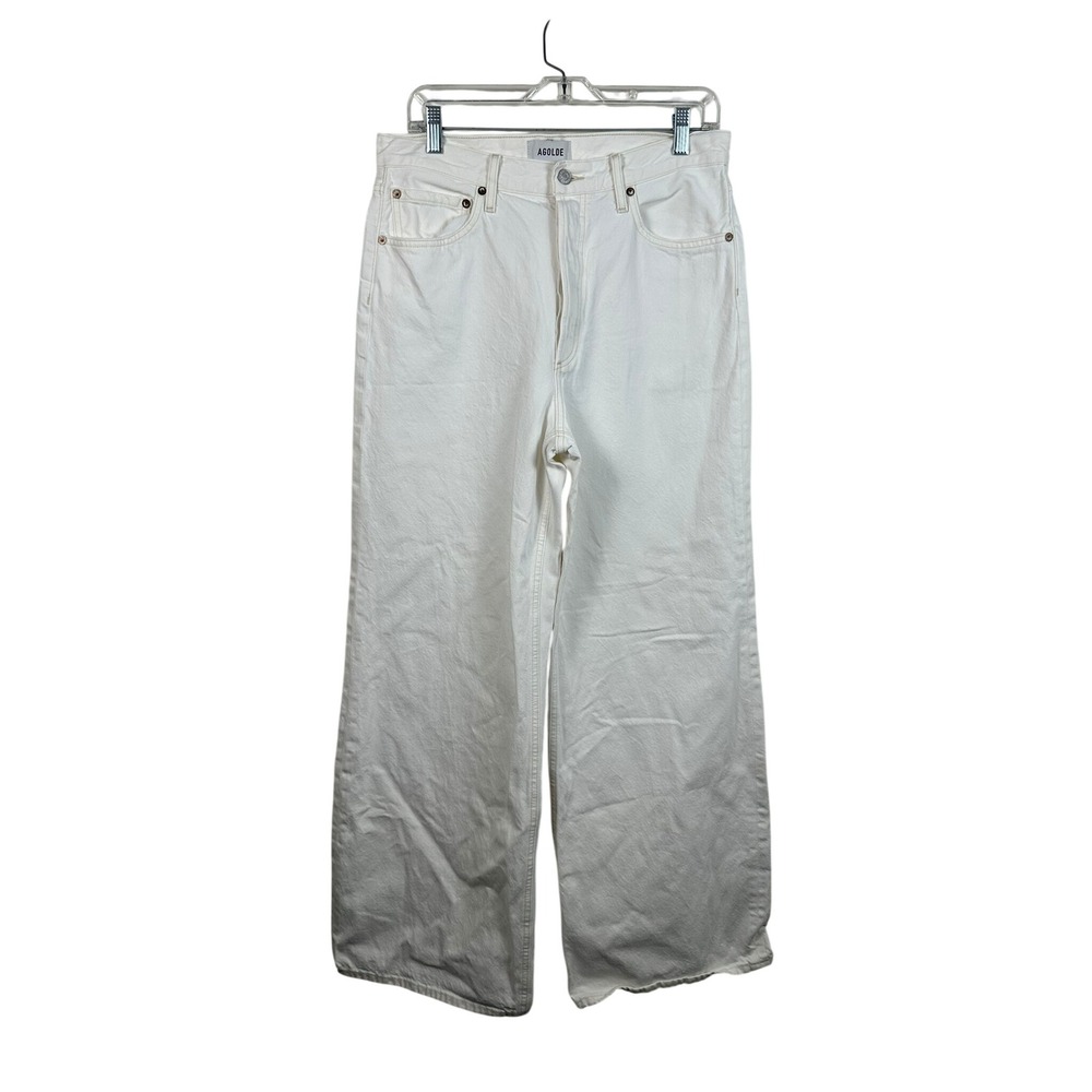 AGOLDE Dame Jeans Women 29 White Excellent Wide‎ Leg High Rise A198B-1183